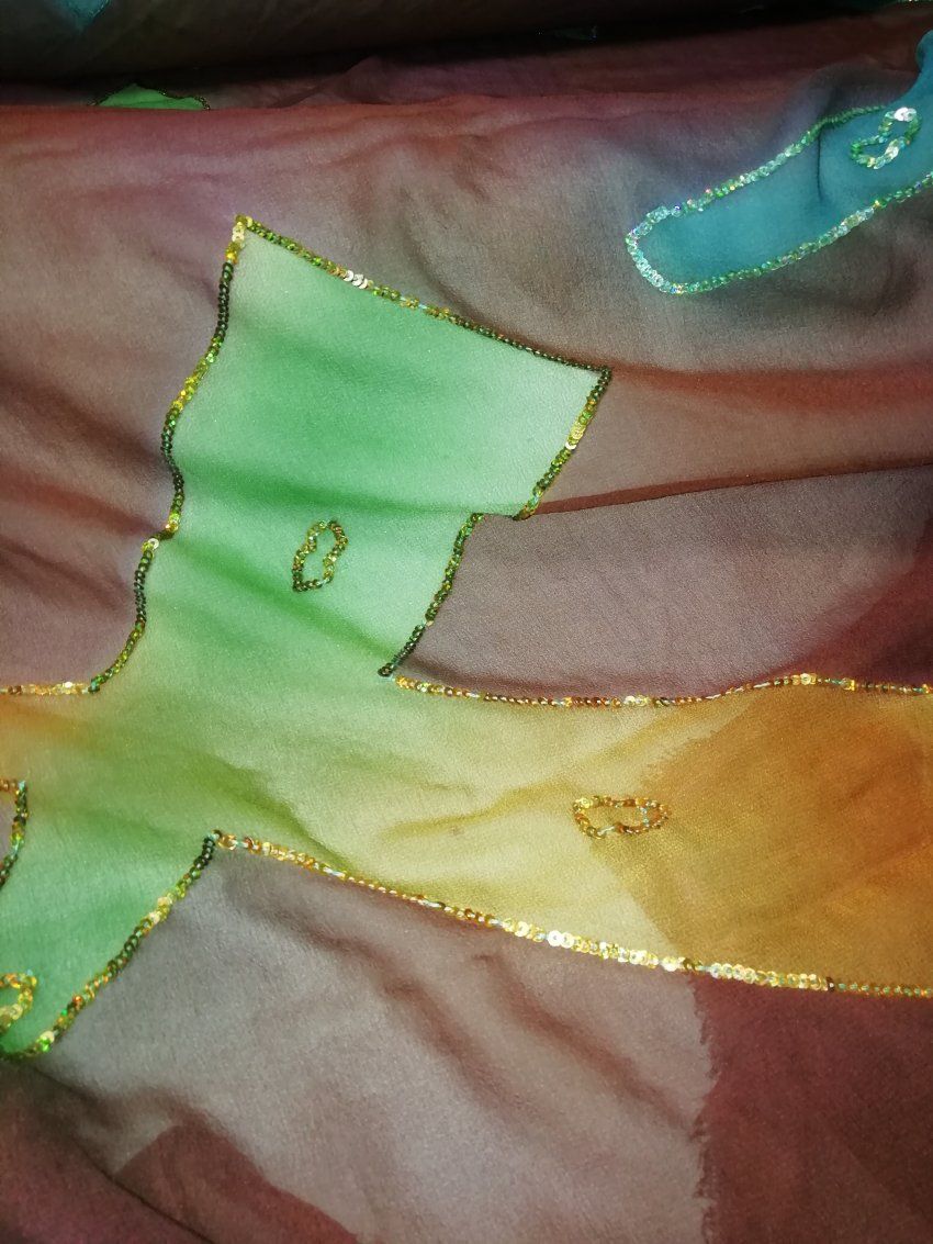 gasa de seda con pellets